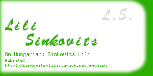 lili sinkovits business card